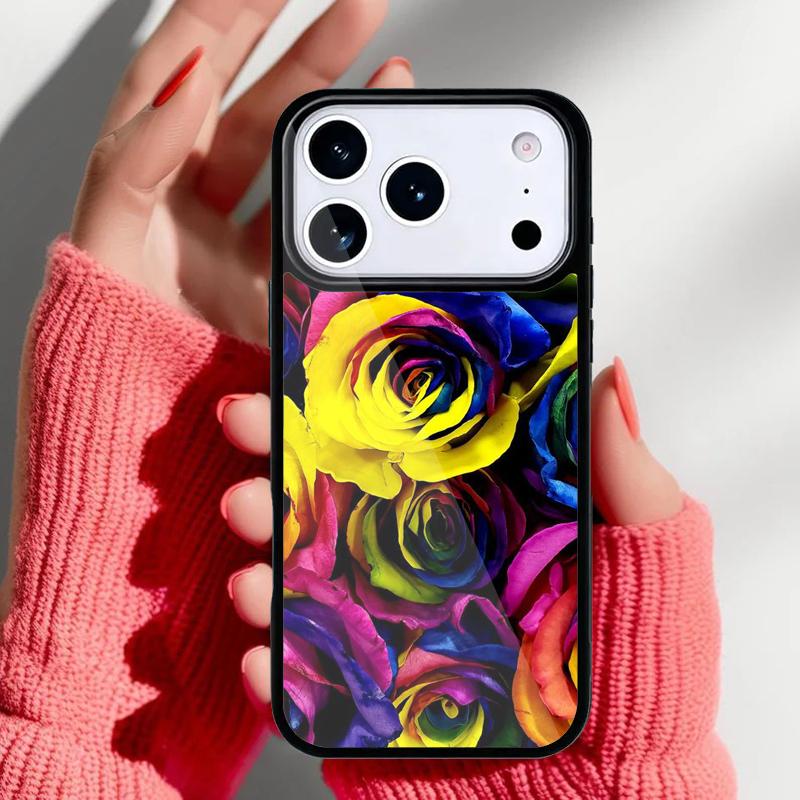 Flower Rainbow Colour Pattern Phone Case for iPhone 17 16 15 14 13 Pro Max Back Cover for 12 11 Pro Coque