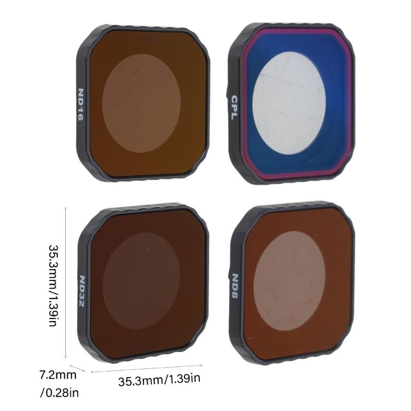 4 in 1 Scratch Resistant Lens Filters with ND8/16/32 and Polarizer for AcePro2 Professional Videography