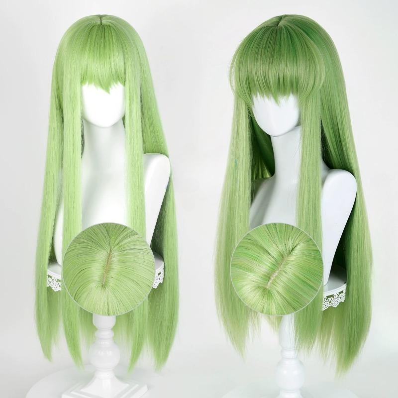 Anime CC Cosplay Parrucca Verde Capelli Lunghi Parrucche Sintetiche Props per Role Play Accessori per Donne Festa a Tema