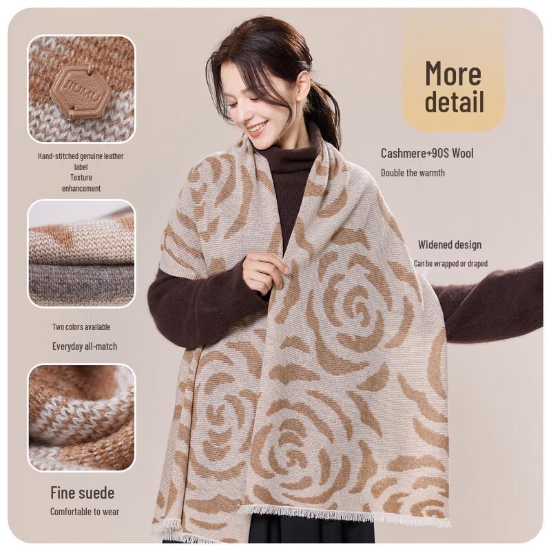 JIUMU Women's Cashmere Wool Blend Scarf & Shawl Gift Set