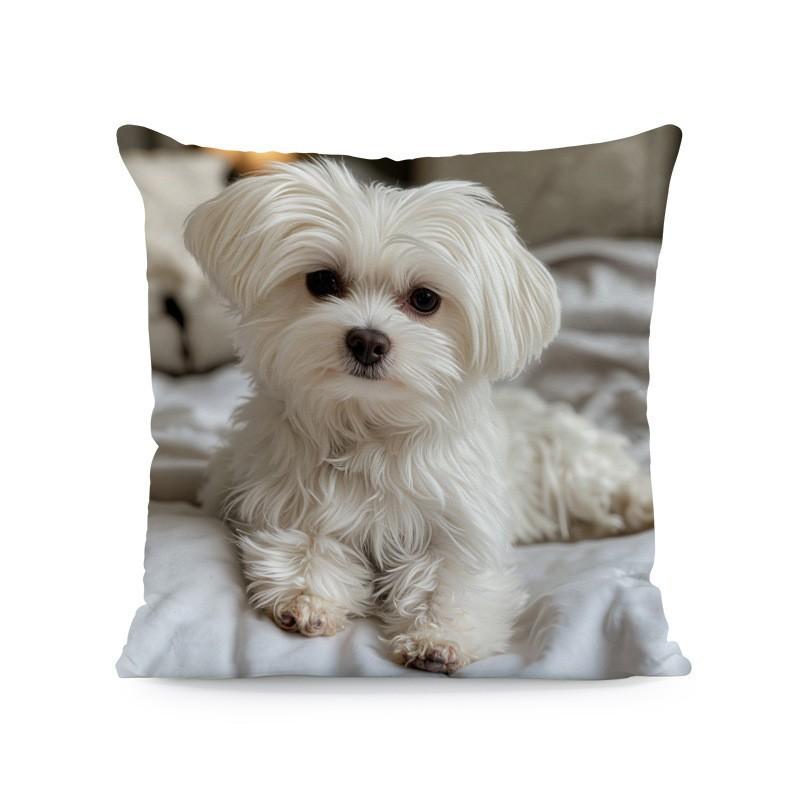 Vibrant Bohemian Style Short Plush Pillow Cover 45x45cm Charming Kitten Living Room Bedroom Decor (Pillow Insert Not Included)
