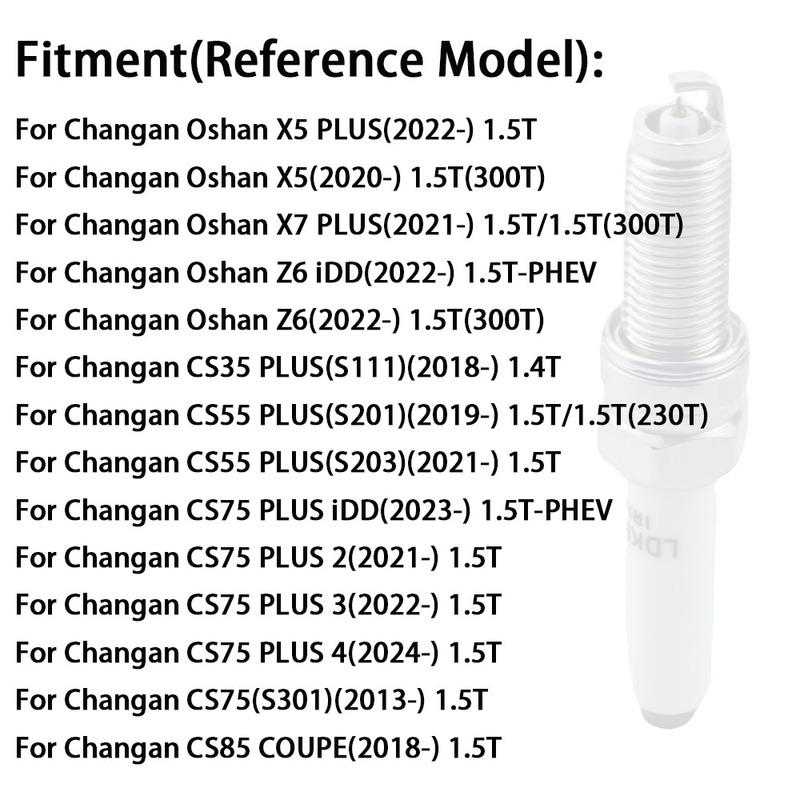 4pcs Spark Plugs For Changan Oshan X5 X7 Z6 CS35 CS55 CS75 UNI-T UNI-V Eado XT 2013 2017 2018     3707010NE01