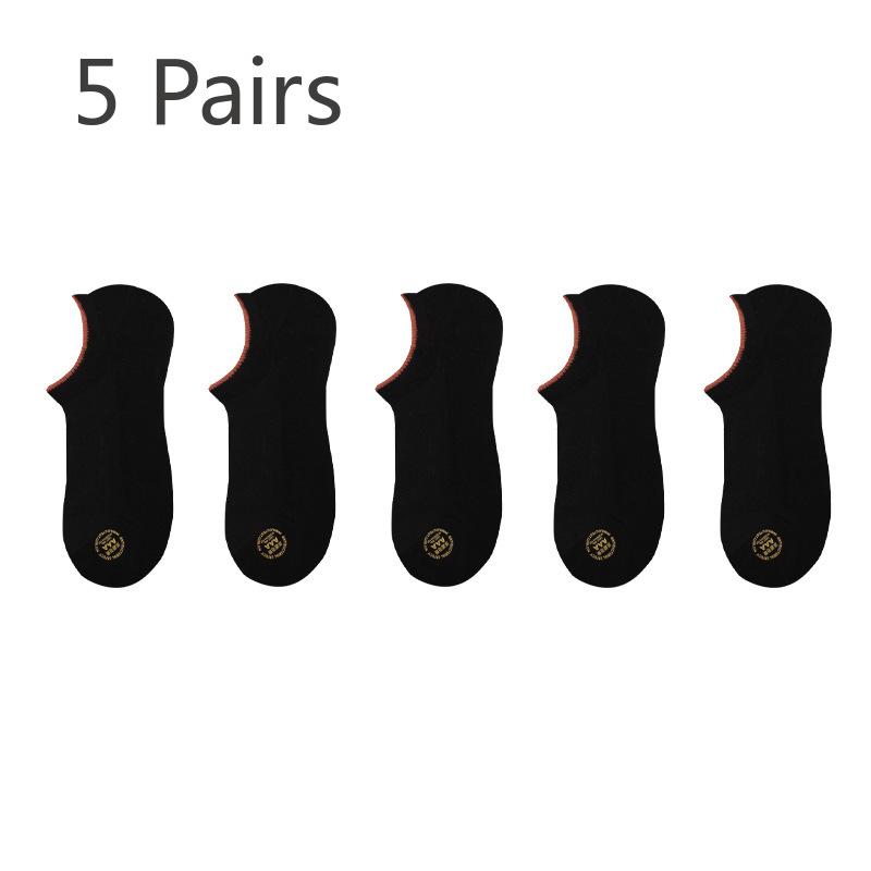 5 Pairs of Boat Socks Men's 3A Antibacterial Thin Socks Men's Summer Mesh Breathable Thin Shallow Mouth Anti-odour Invisible Socks