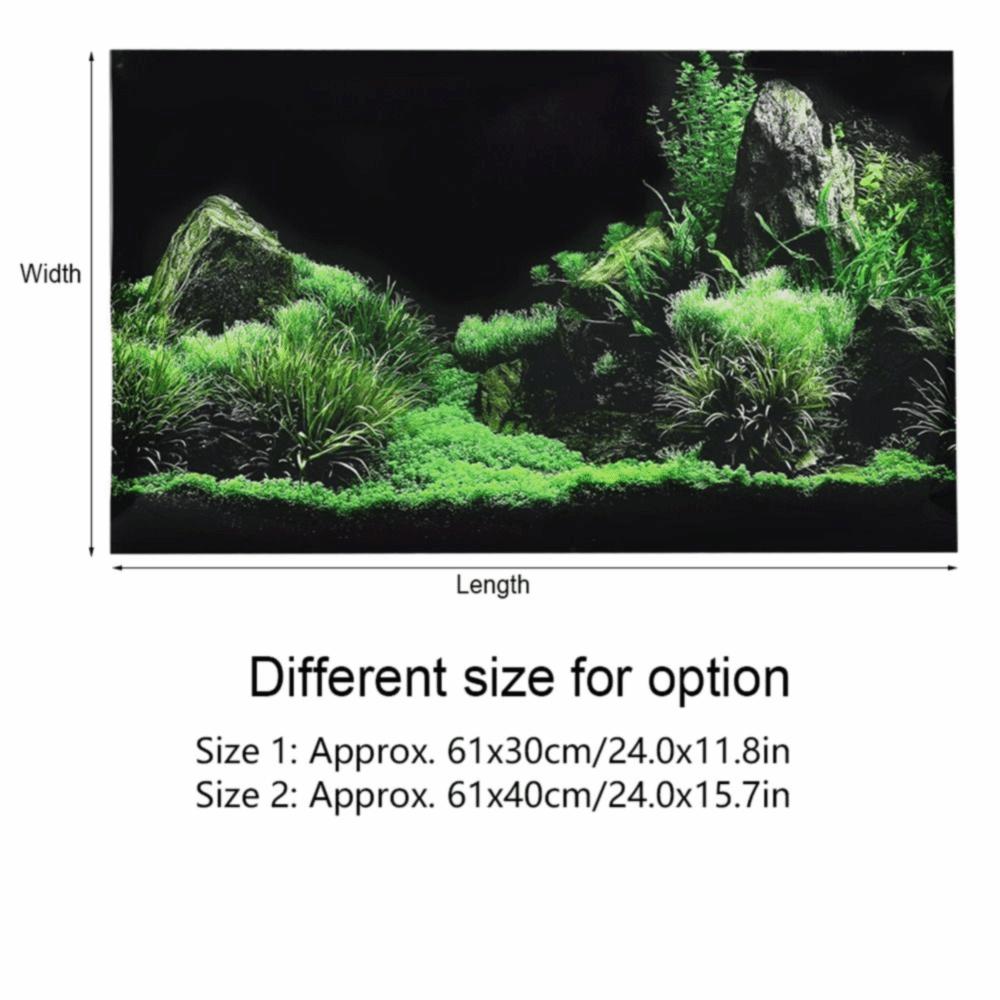 PVC Aquarium Background Sticker Self Adhesive 61x 40cm Fish Tank Background Sticker 3D Backdrop Effect