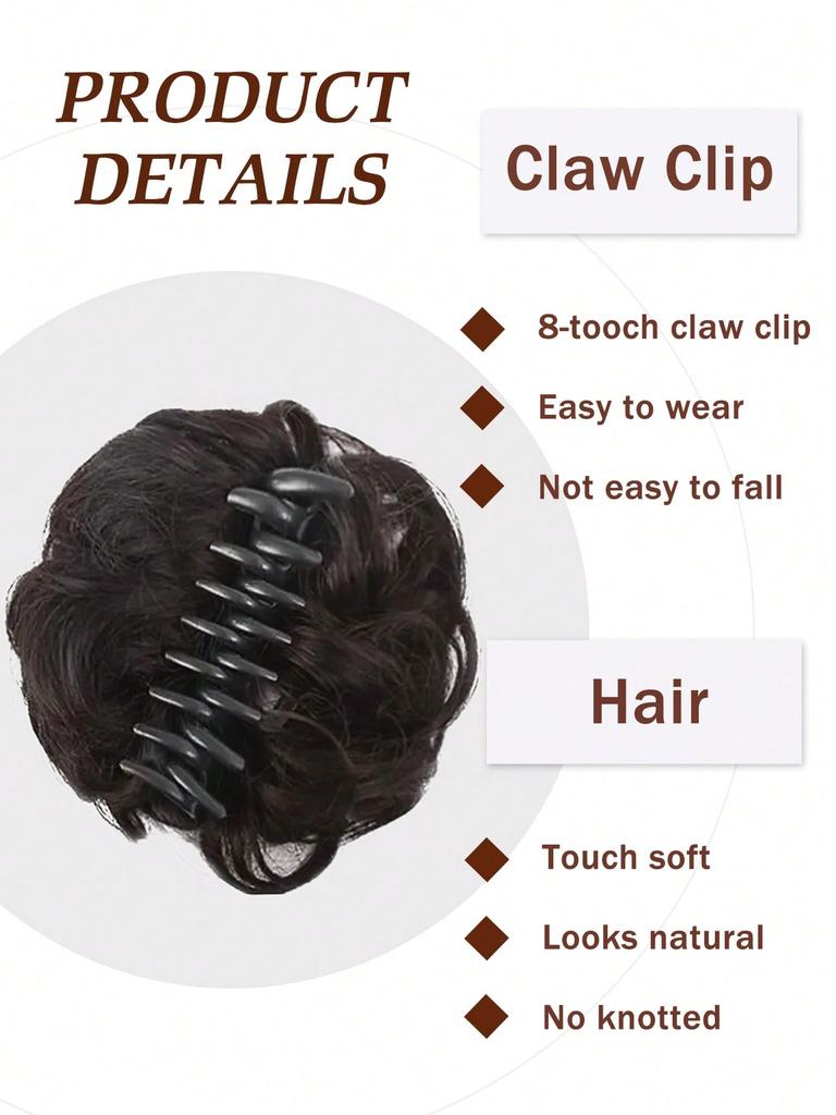 Chignon Synthétique Pince Griffe Marron Noir 6 pouces Clip Sur Cheveux Ondulé Bouclé Chignon Queue de Cheval Extension Perruque Pour Femmes