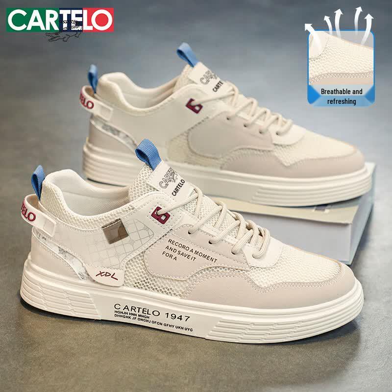 CARTELO Men s Breathable Mesh Casual Board Sneakers 44