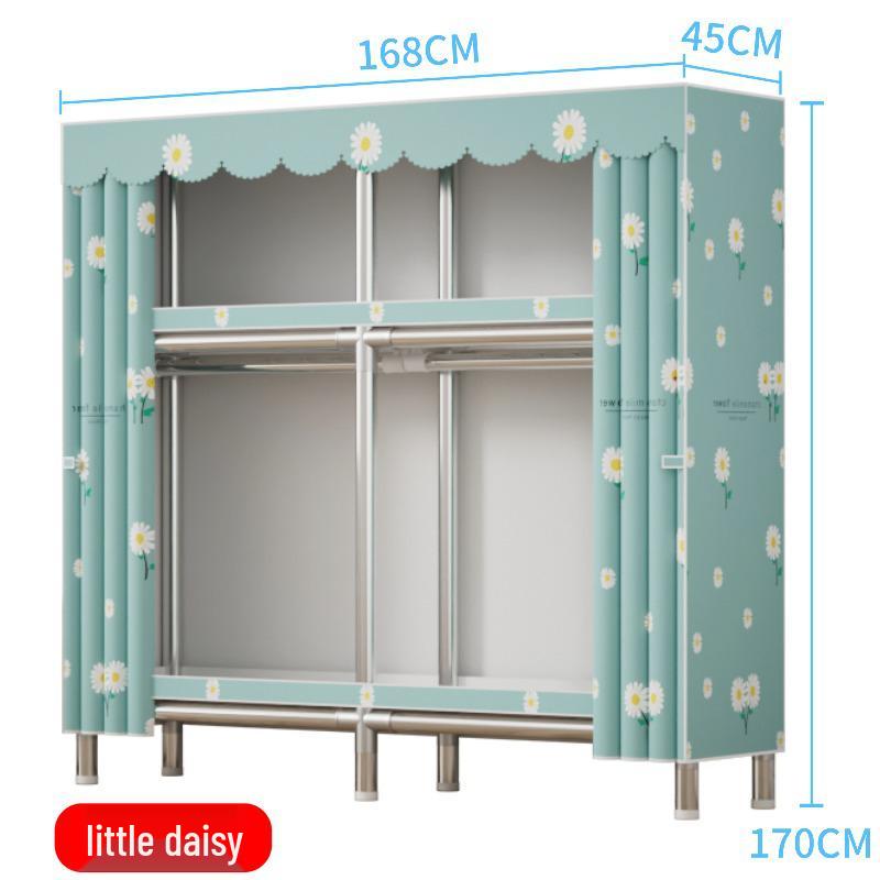 Durable Steel-Framed Wardrobe with Reinforced Fabric for Bedroom Storage, Assembly Required