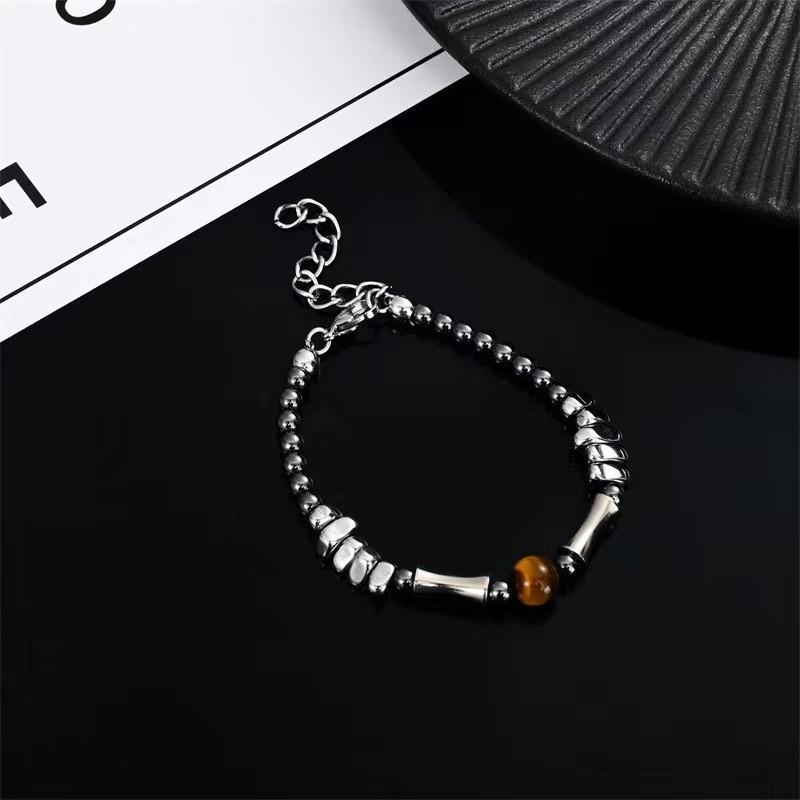 

Браслет из бамбуковой стали и титана, секционный, элегантный дизайн для мужчин и женщин, модный