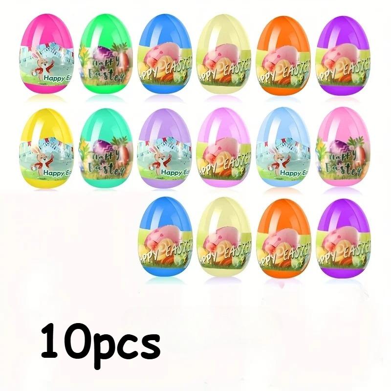 

10pcs Easter Rabbit Lucky Egg Prizes, Mixed Colors, Carnival Theme, Suitable for Easter Party Gifts, Includes Filler