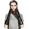 Women's 40cm Long Leather Touchscreen Gloves, Sheepskin Velvet Arm Warmers