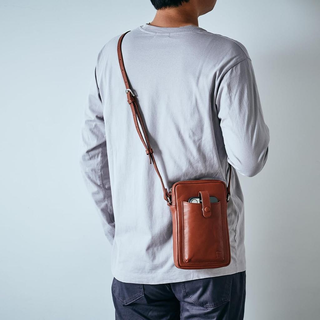 Epe Herren Mini Umhängetasche mit Smartphone-Fach, Beliebt und Stilvoll Echtes Leder (Marine)
