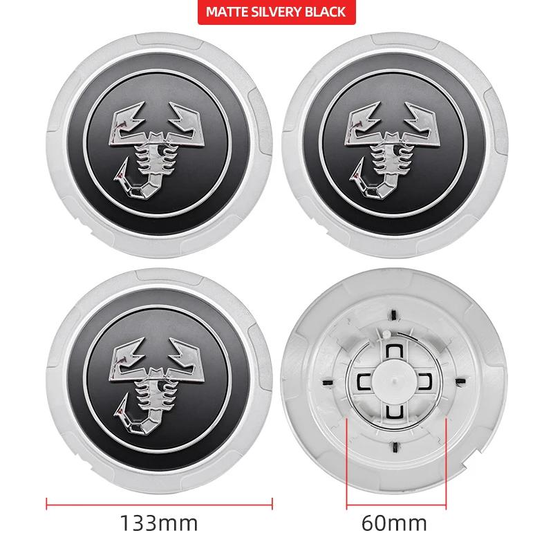 4pcs 133mm Car Wheel Center Hub Caps Emblem Badge for Fiat Abarth 500 500X Marea Multipla Punto Scorpion Ducato Goods Styling
