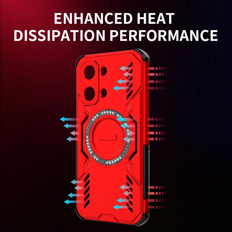 KEYSION Hollow Heat Dissipation Case for Xiaomi POCO X8 Pro Max TPU+PC Magnetic Cooling Shockproof Phone Cover for POCO X8 Pro