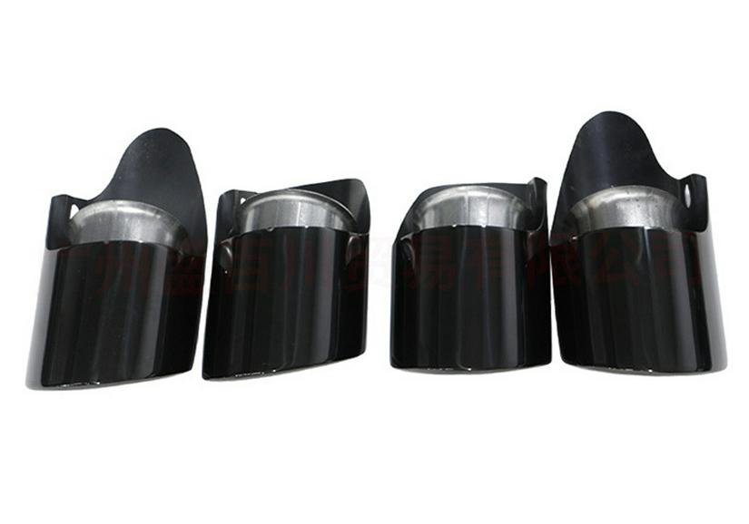Black Titanium Quad Exhaust Tip for 19-23 Porsche Macan