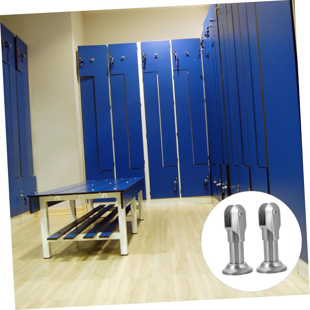 Mobestech 2 Pcs Partition Bracket Feet Toilet Partition Feet Stainless Steel Partition Feet Foot Support Brace Wall Mount Holder Toilet Partition