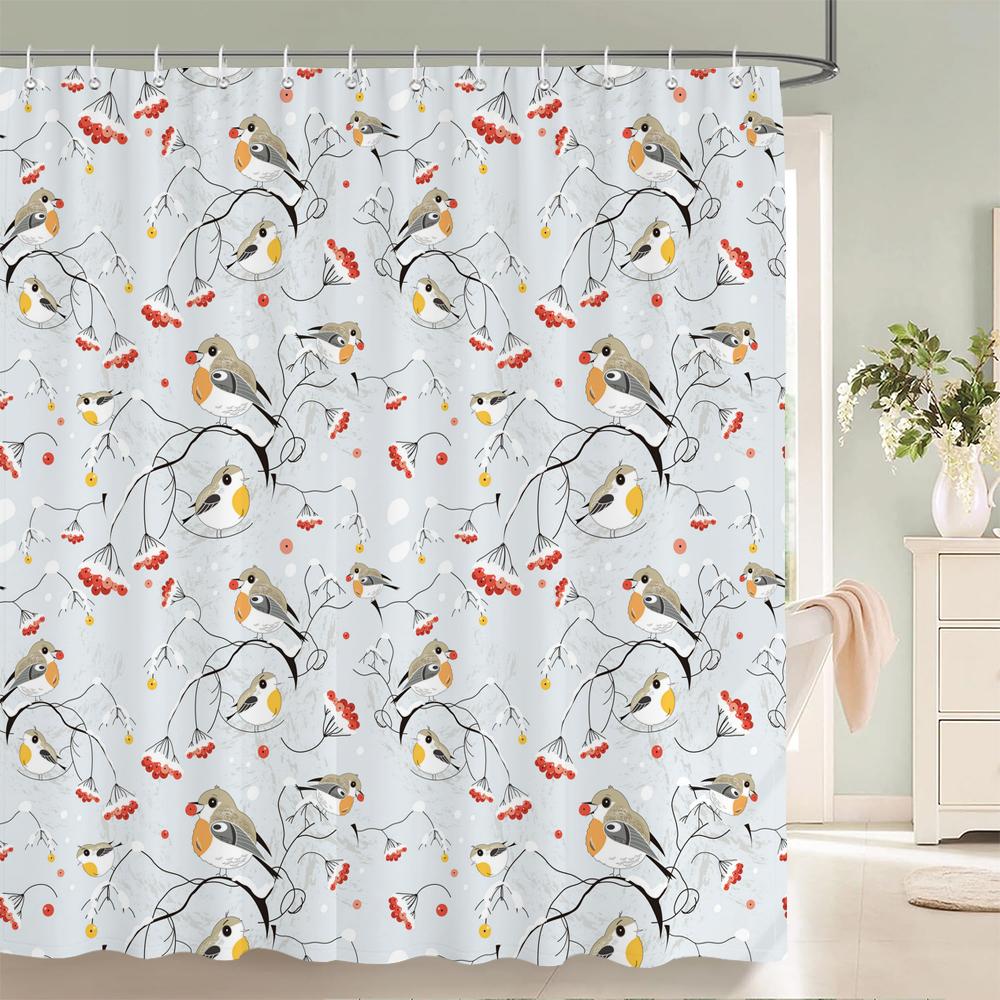 Cute Cartoon Animals Shower Curtain Printing Polyester Fabric Cartoon Bathroom Curtain Home Decoration Curtain with Hooks