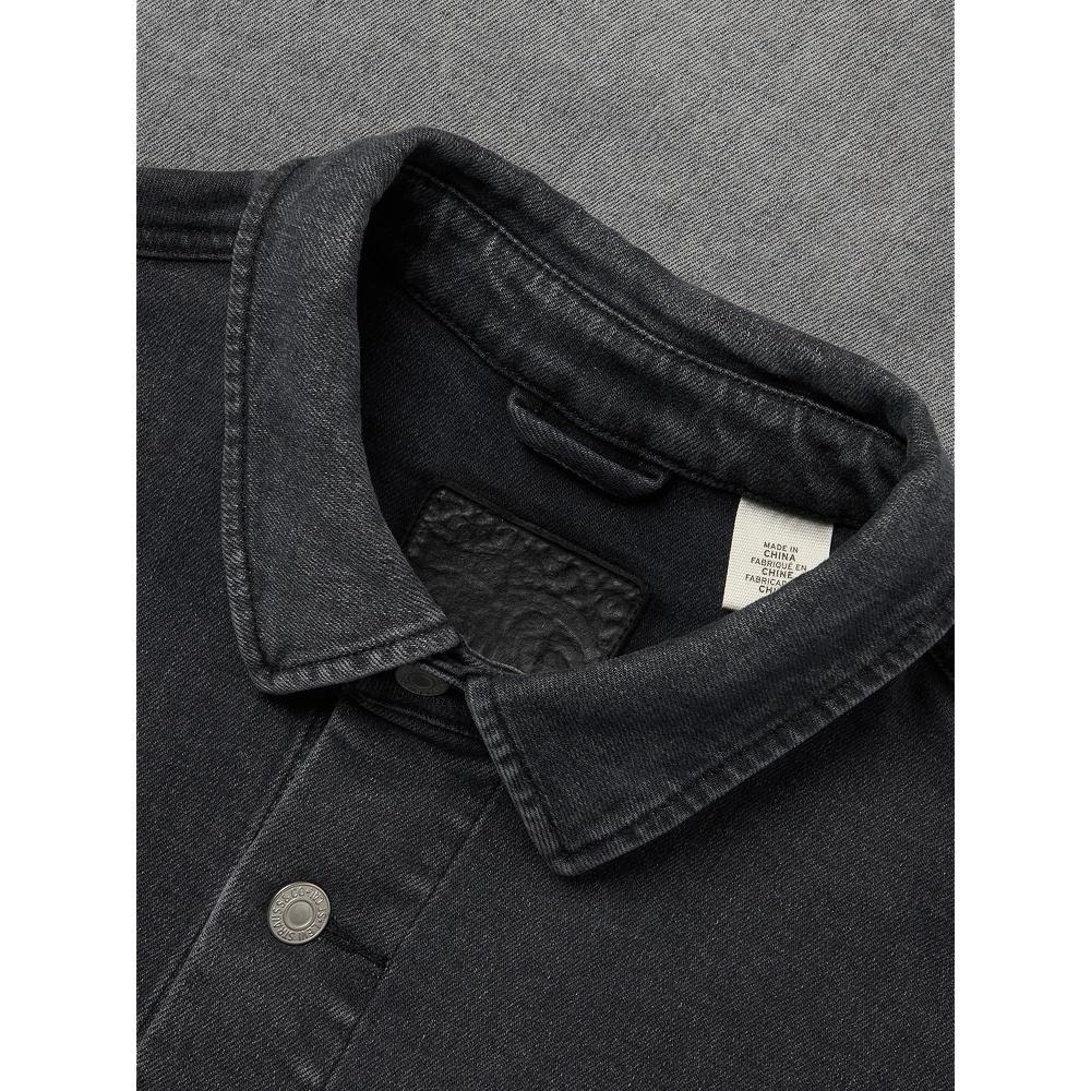 Levis Denim Wanderer Series FW24 Gradient Collar Loose Straight Long Sleeve Denim Jacket Men Jackets Gradient-Black 0017C-0001
