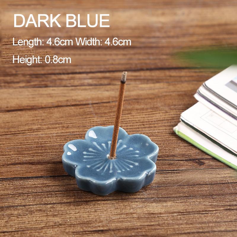 Ceramic Cherry Blossom Incense holder wax melt Burner sahumerios holder Aromatherapy Office Teahouse Living Room Ornament XX007