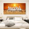 Seven Horses Running In Sand Canvas Painting Wall Art Sunrise Horse Group Posters and Prints for Living Room Wall Decor Cuadros