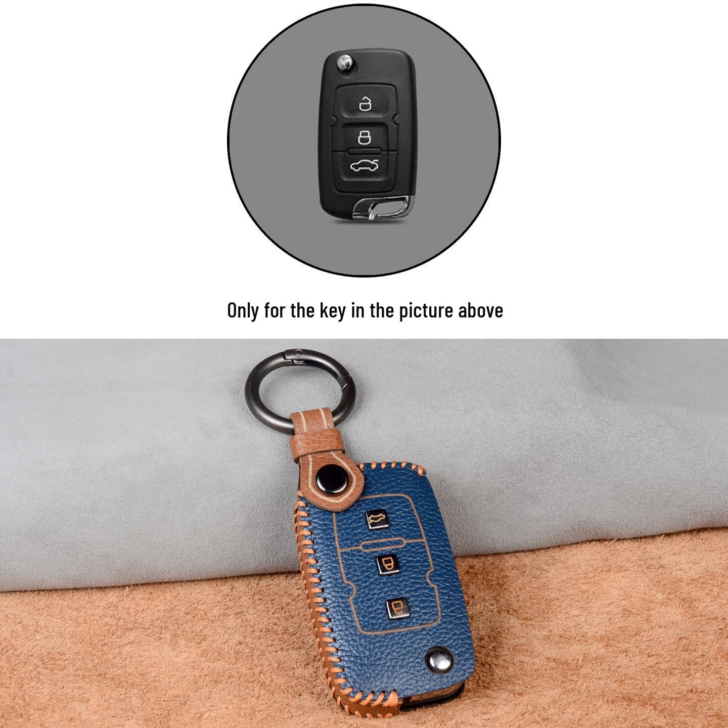 Geely Genuine Leather Key Case for Models: Binrui, Boyue, Binyue, ICON, Xingyue, Emgrand GL, GS, Jiaji, Geometry, and Haoyue
