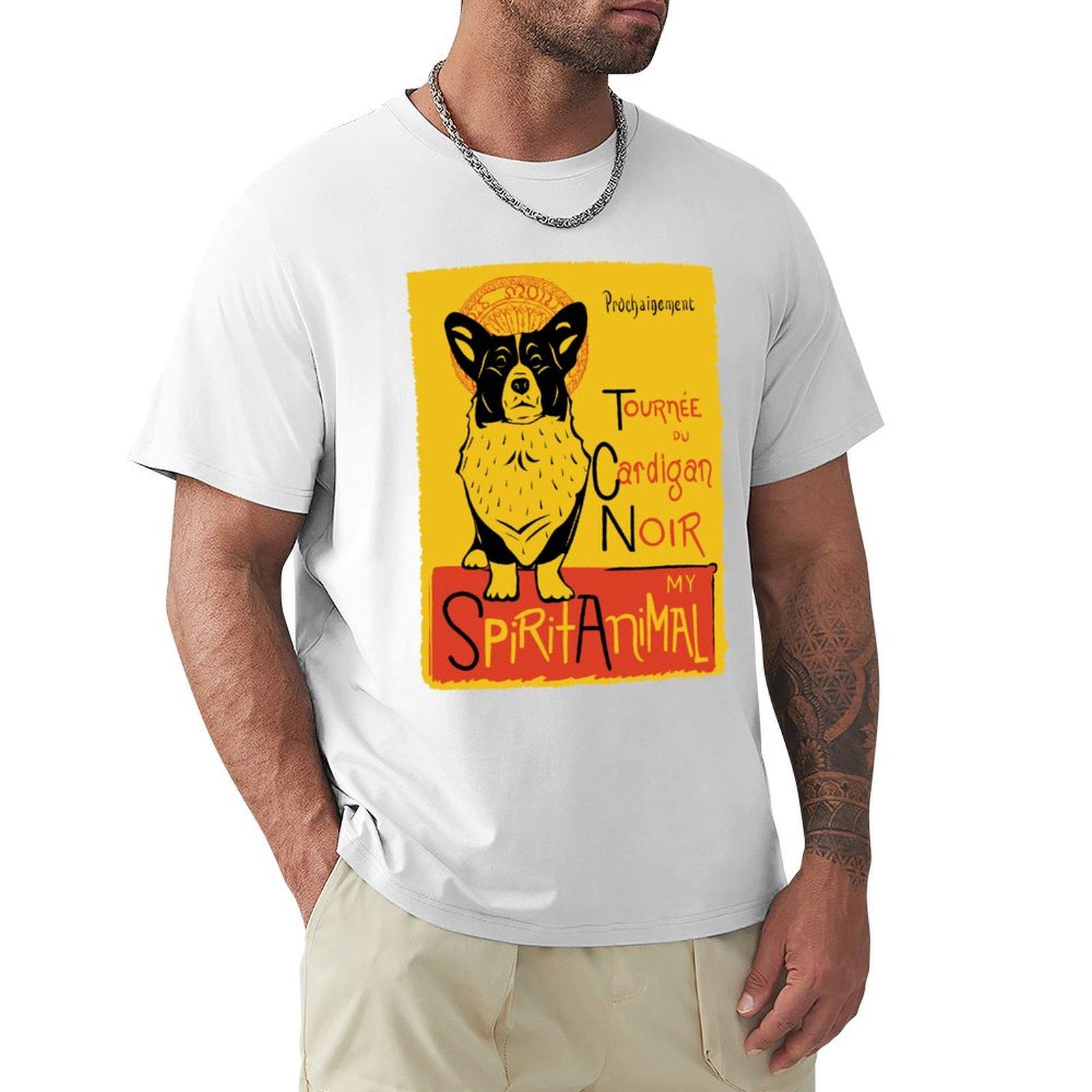 

Funny Cardigan Welsh Corgi Cute Dog Chat Noir Mashup Art Design TShirt anime stuff blue archive men workout shirt S