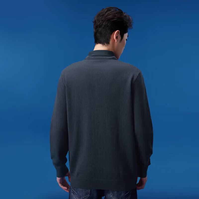 HLA Herren Strickpullover mit doppeltem Kragen