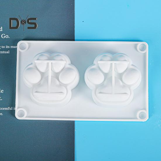 Eco-Friendly Casting Mold 2 Cavity Useful Cat Claw Shape Silicone Mold