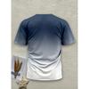 Men's 3D Gradient Solid Color Print T-shirt - Short-sleeved Breathable Polyester Round Neck Casual Streetwear Top