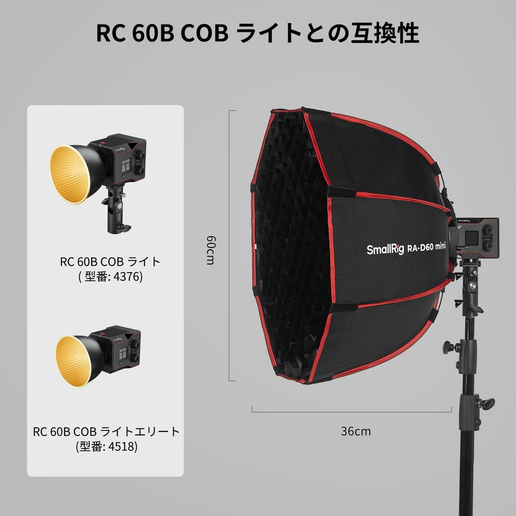 SmallRig Parabolic Softbox Quick Release Softbox with Carry Bag Compatible with SmallRig RC 60B COB Video Light for Photo Photography 4682 RA-D60