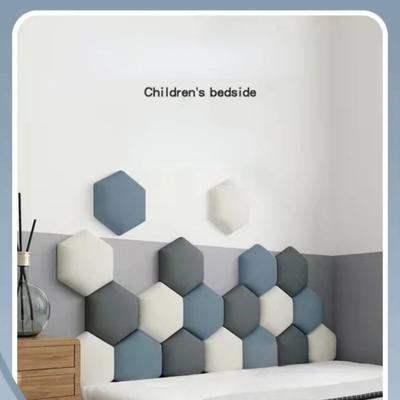 1PC 25cm X 28cm Hexagonal Headboards Soft Bag Anti-knock Tatami Wall Surround Self-adhesive Background Wall Bedroom Living Room
