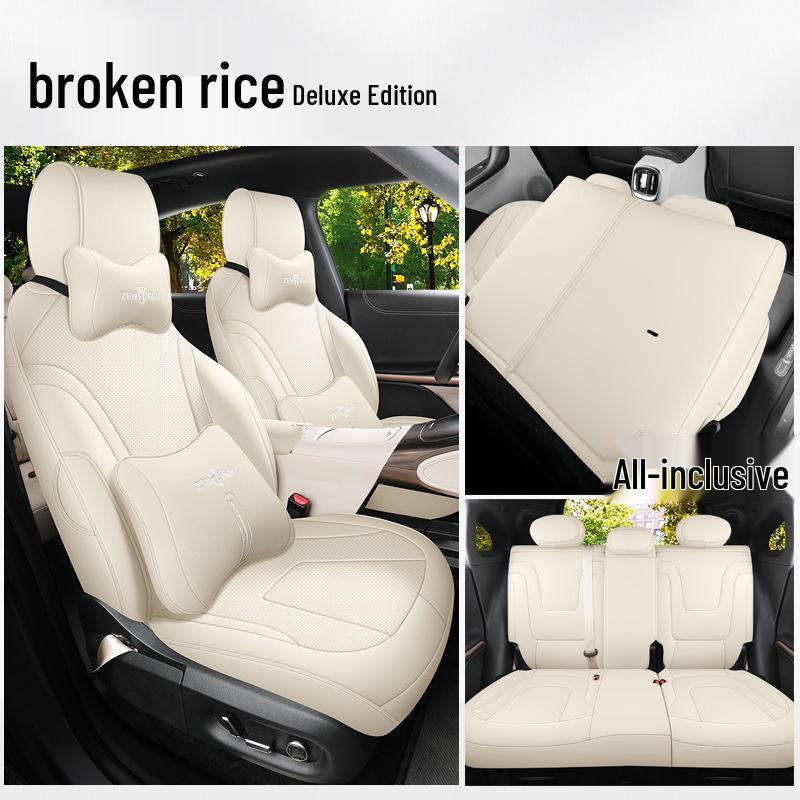 Smart Elf 1 Full Leather Car Seat Cushion - Universal Fit for All Seasons, Five Seats