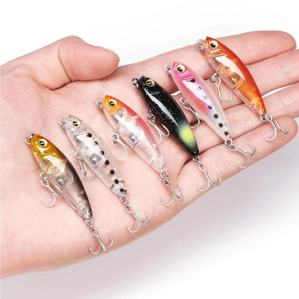 Transparent Useful Tackle Pencil Baits with Steel ball Winter Fishing Fish Hooks Minnow Lures