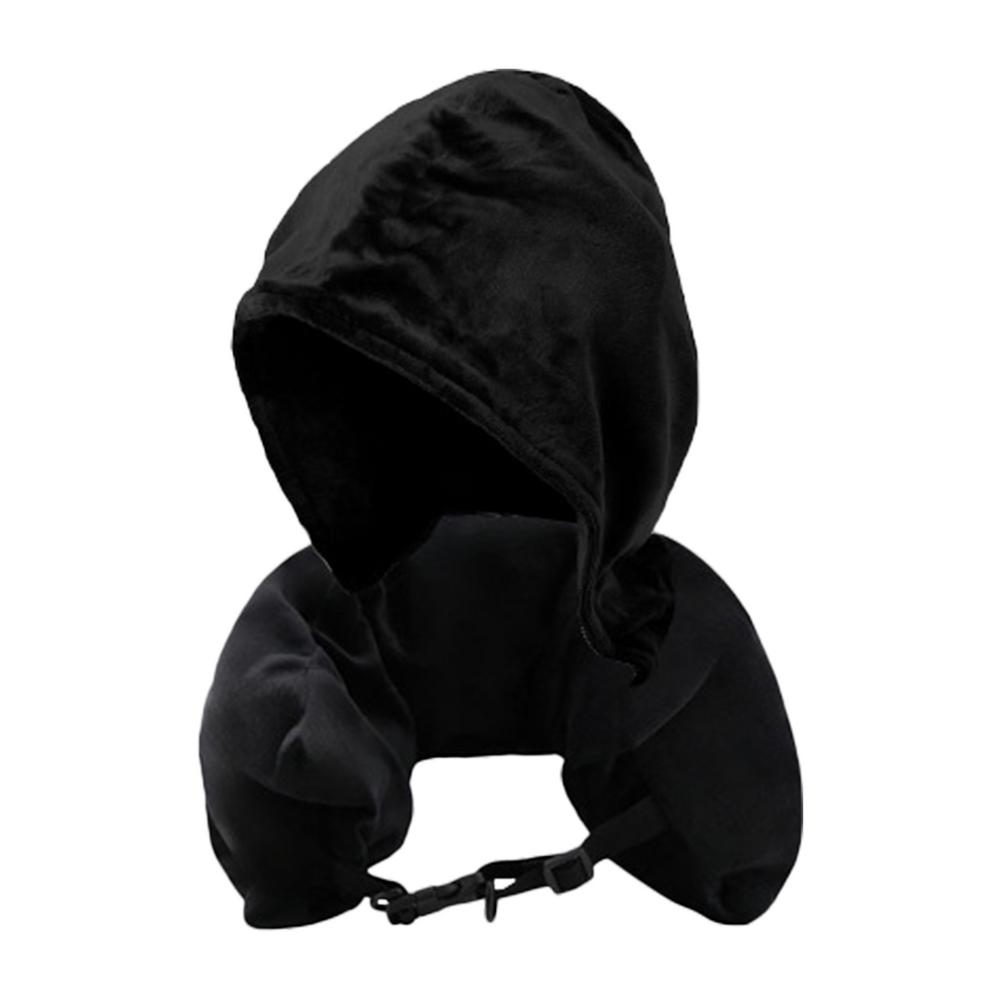

Hoodie Travel neck pillow storage bag Stuffable Neck Pillow Refillable Pillows Sleeper Hold Pillow Neck Support Car Headrest чорний