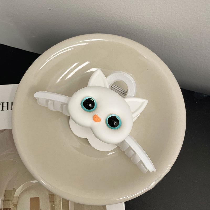 "3D černá spona do vlasů Cat Head – vlásenka a vlasové doplňky ve stylu žraloka"