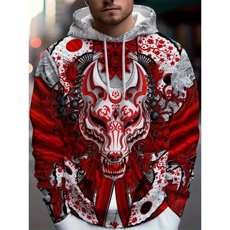 Men's Autumn and Winter 3D Printed Hooded Fashion Versatile Trend Breathable Casual Hoodies & Sweatshirts (men’s)