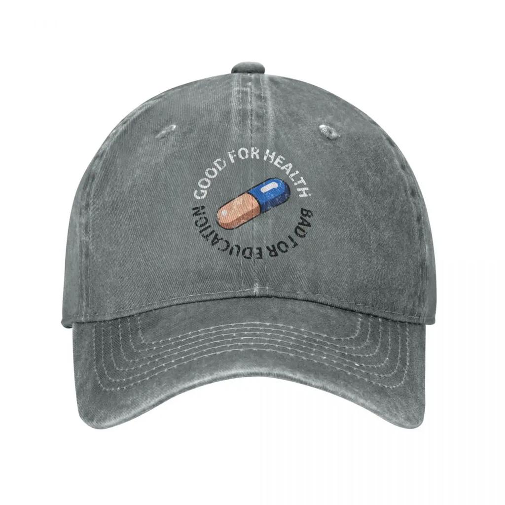 Akira Curious Pill Baseball Cap Vintage Distressed Denim Anime Snapback Cap for Men Women Adjustable Caps Hat