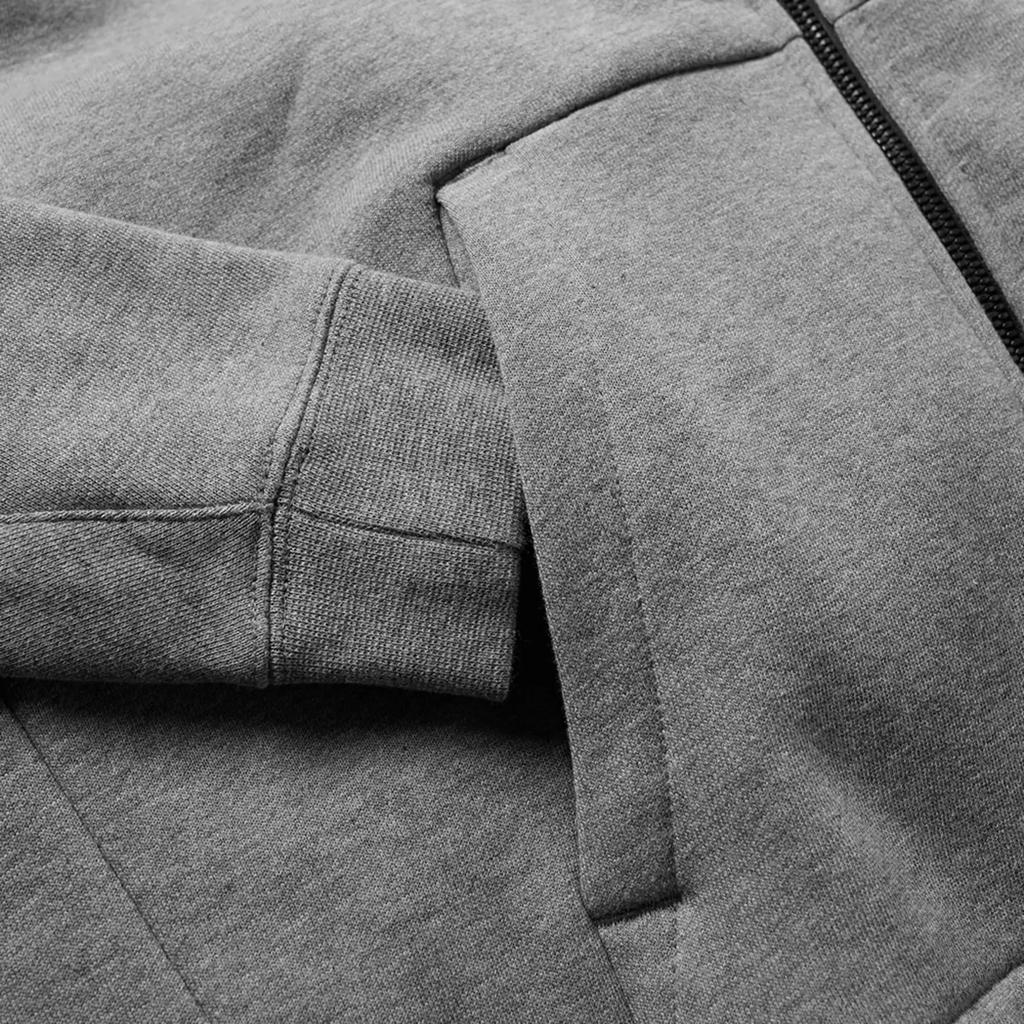 Nike Kangaroo Pocket Logo Patch Hooded Sports Jacket Men Jackets Gray 835858-091