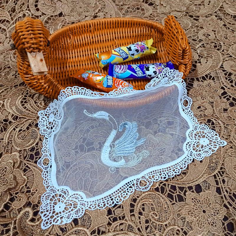 Sofa cover accessories flower pieces, water-soluble lace embroidery, net bottom hollow swan DIY fabric lace accessories Swan&