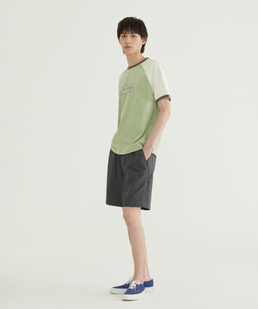 COVERNAT On A Trip Graphic Ringer T-Shirt Sage Green