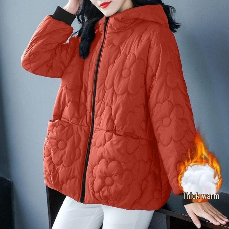 2025 Autumn Winter Plus Size Women Short Jacket Trendy Warm Cotton Coat