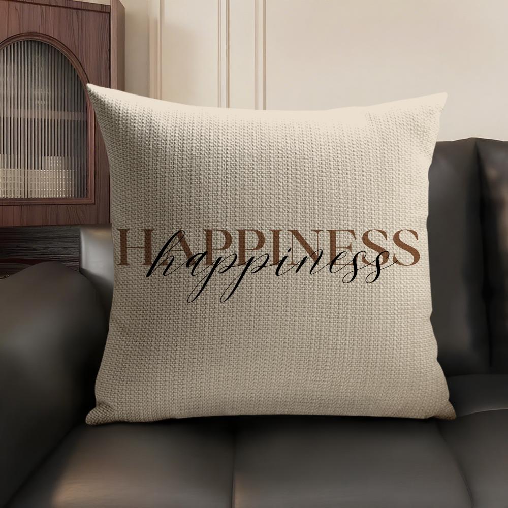 Simplicity Pattern Love Cushion Cover Natural Linen Organic Fabric DoubleSided Printing Sofa Home Decor Gift Pillow Case