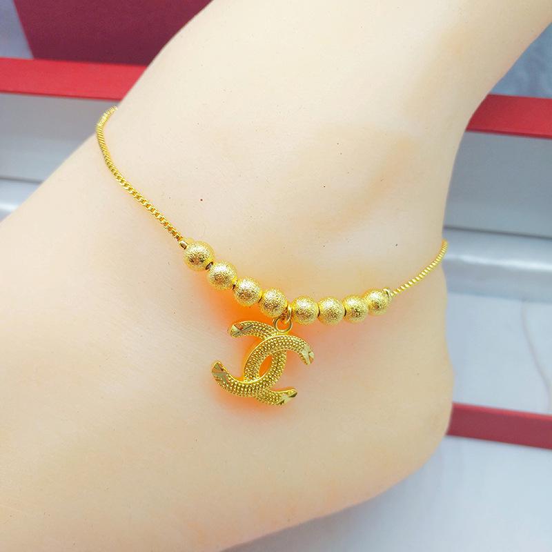 Vietnamese Gold-Plated Bead Anklet - Women's Korean Fashion Jewelry