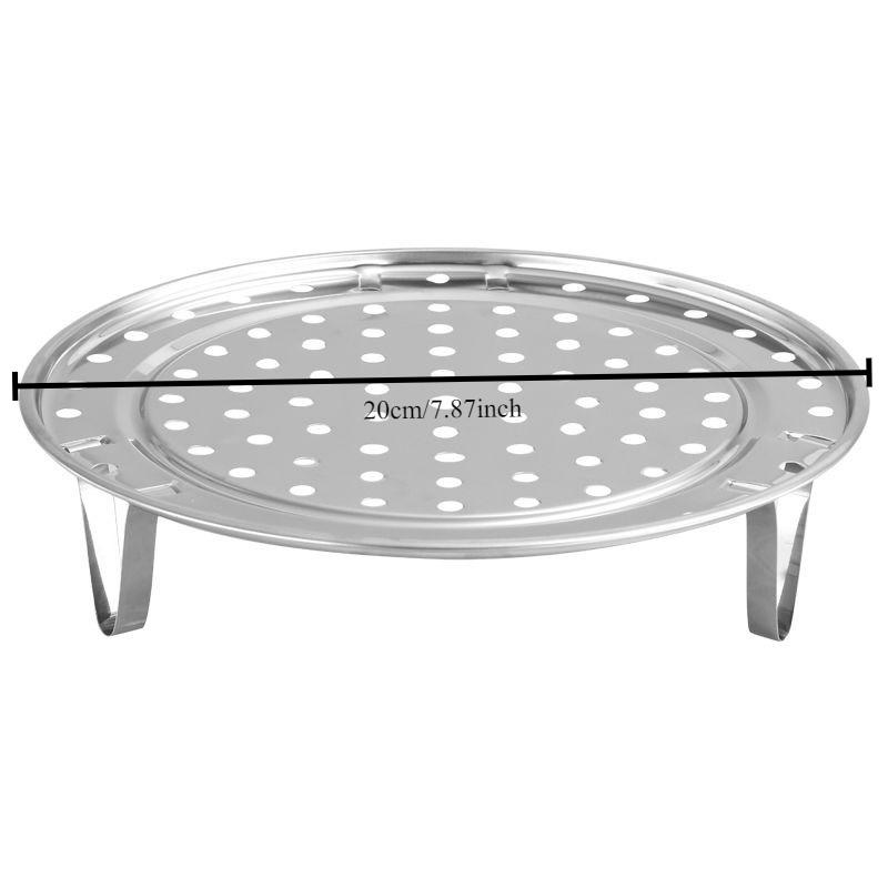 Steamer Rack with Removable Legs, Multipurpose Stainless Steel Steam Tray & Bread Stand for Pots, Pressure Cookers(20cm)