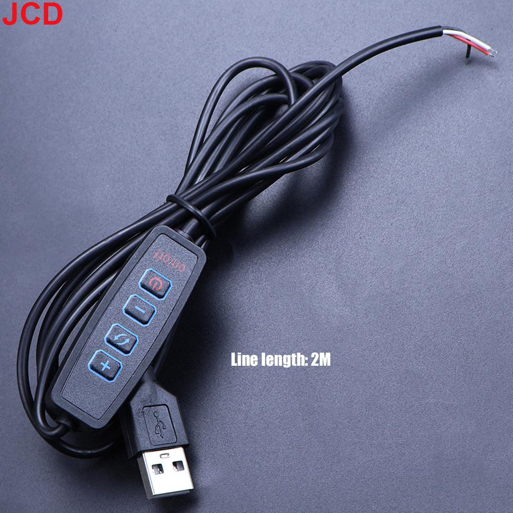 JCD 1pcs 5V Switch Power Supply Wire USB Male to 2 Core Connection Cable 501 Button ON OFF For LED Strip Lamp Bulb Light DIY