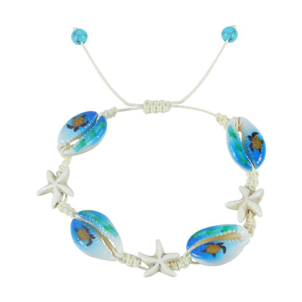Jewelry Starfish Beaded Bracelet Sea Series Shell Beaded Handstring Turtle Woven Bracelet  Gift