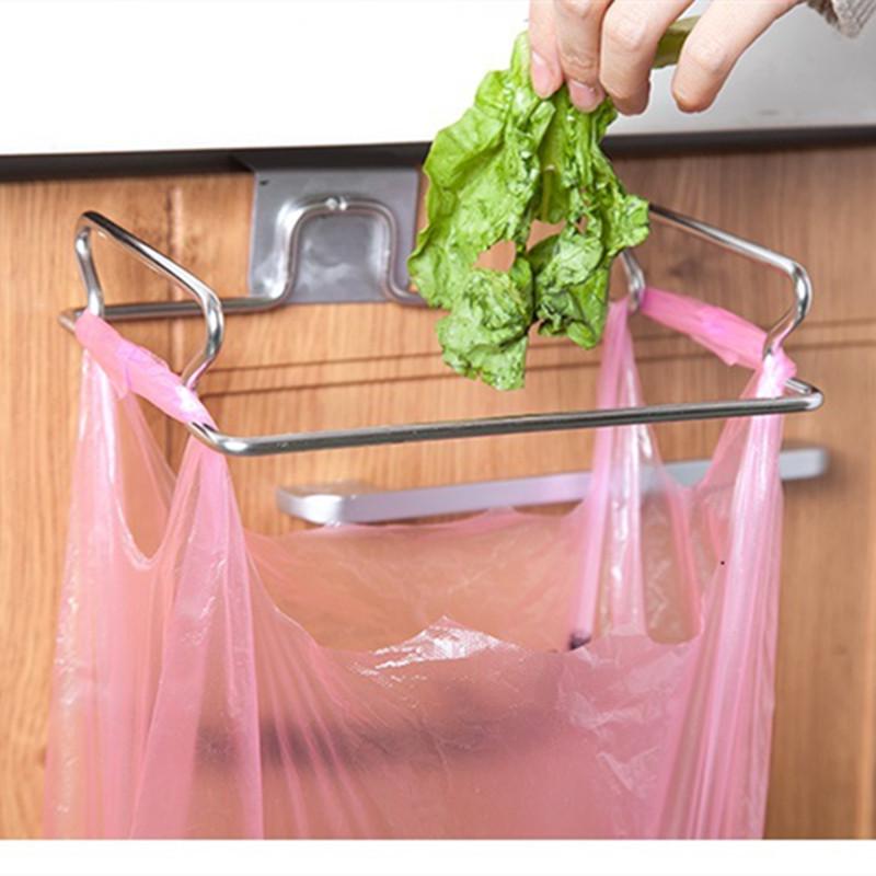 

Metal Hanging Garbage Bags Rack Kitchen Wash Cloth Towel Storage Holders Wall Hanging