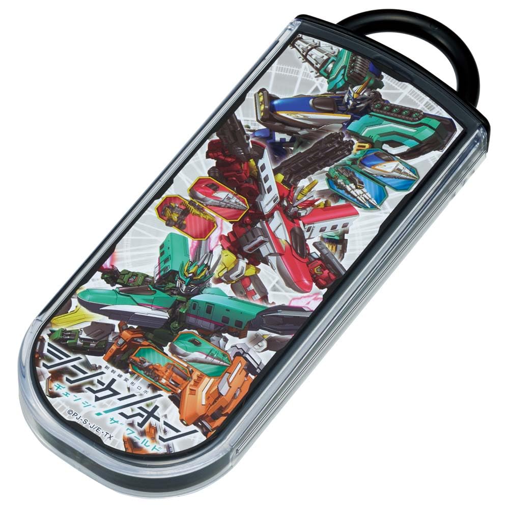 Skater Bento Trio and Made in Shinkalion TACC2AG Kids' Set, Chopsticks, Spoon, Fork, Kids' Cutlery, Antibacterial, Easy-Open Slide-Open, Japan, World,