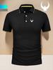 Men's Polo Shirt with Eagle Print, Business Casual T-Shirt - Short Sleeve & Collar for Daily Casual Wear