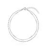 Tirr Lirr Lucy Silver White 2-Line Chain Anklet TASSVW00060M(LT)