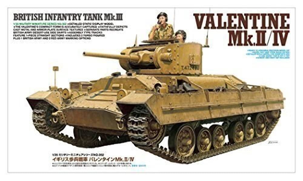 Tamiya Vojenská miniaturní série Britský armádní pěchotní tank Valentine Plastový model 35352 1/35 No.352 Mk.2/Mk.4